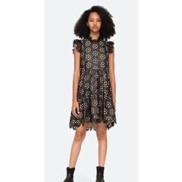 Sea New York Dresses & Skirts - NWT Sea New York Shelby Black Sequin Flutter Sleeve Dress Size 4